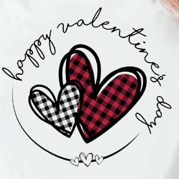 Buffalo Plaid Heart Valentines Day T-Shirt, Valentines Day T-Shirt - Picture 2 of 5